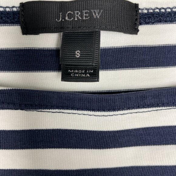 Women's J. CREW Short-Sleeve Striped Cotton Mini Dress- Size Small - Picture 6 of 15